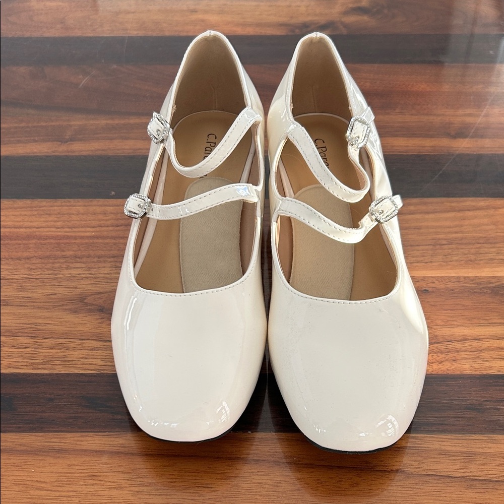 Classic White Patent Leather Shoes